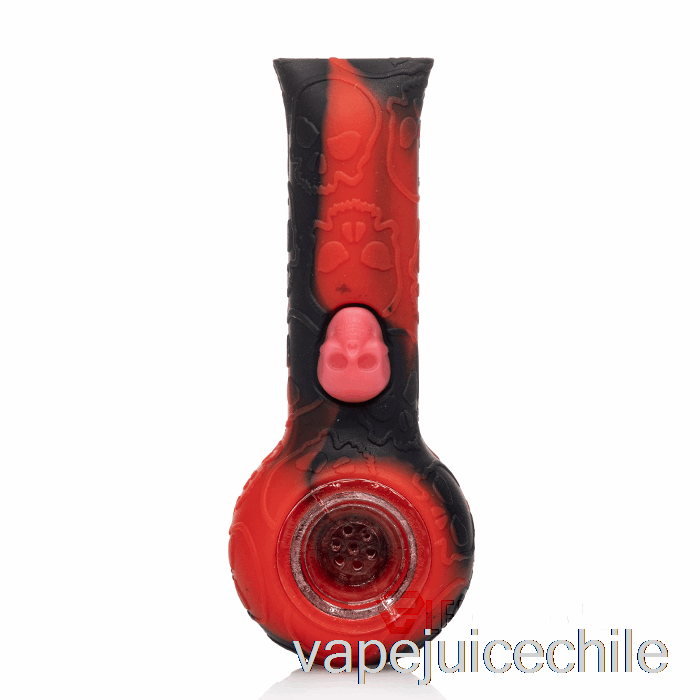 Vape Chile Stratus Pipa De Mano Con Calavera De Silicona Carmesí (negro / Rojo)